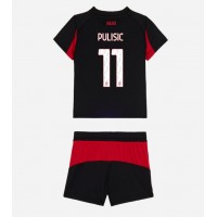 Stroje piłkarskie AC Milan Christian Pulisic #11 Koszulka Podstawowej dla dzieci 2025-26 Krótki Rękaw (+ szorty)